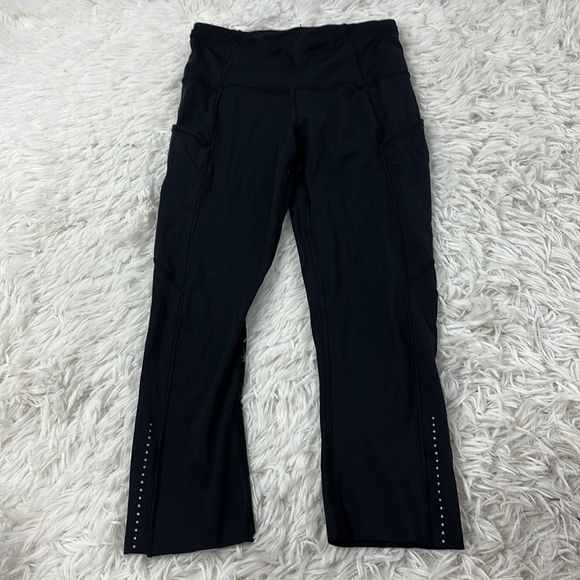 Lululemon Fast & Free Crop II *Nulux 19" Black - Picture 1 of 6